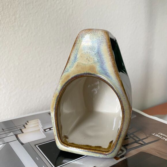 Signed Vintage‎ Mexican Pottery Padilla Kokopelli Flat Mug Drip Glaze Green Blue - Picture 6 of 16